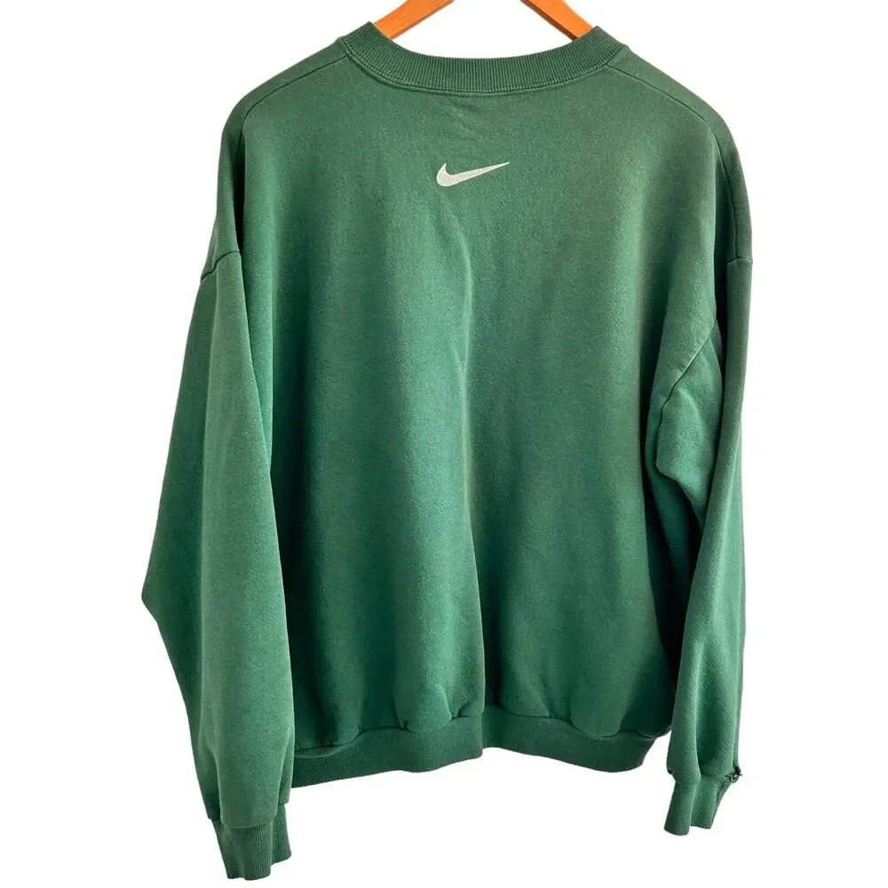 VTG Planet Nike CREWNECK SWEATSHIRT XL 50-50 Cotton Polyester Hunter Green USA